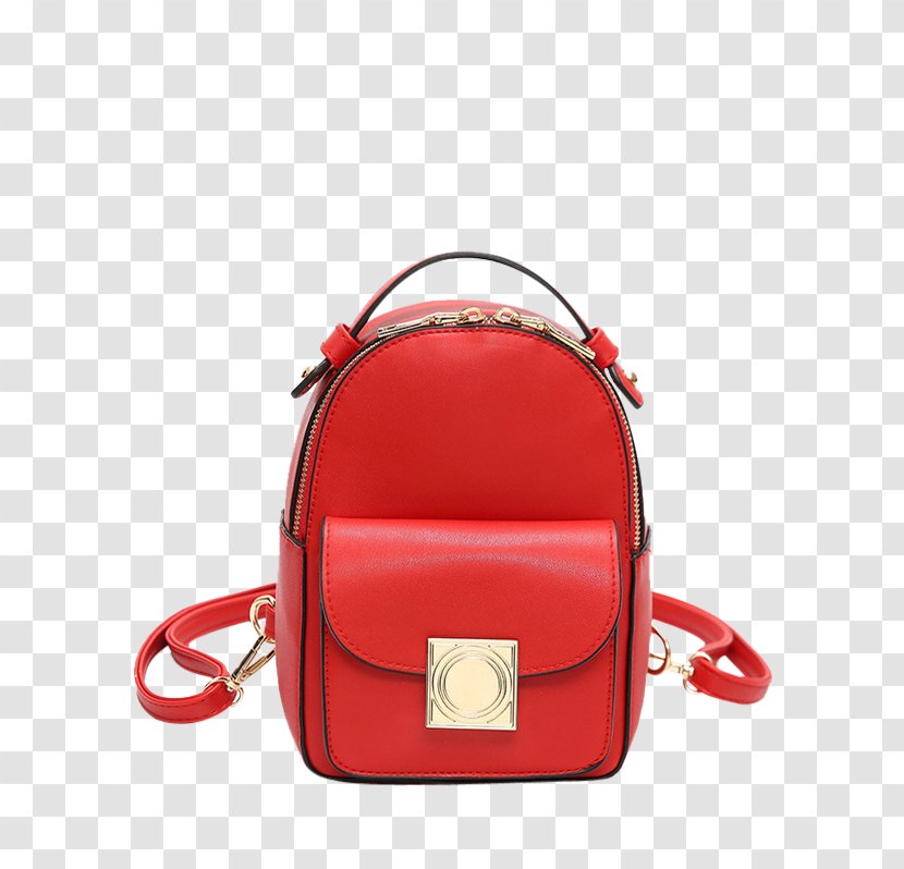 Handbag Leather Messenger Bags Strap - Red - Backpack Transparent PNG