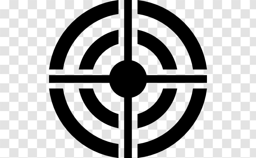Bullseye Symbol Shooting Target - Black And White Transparent PNG