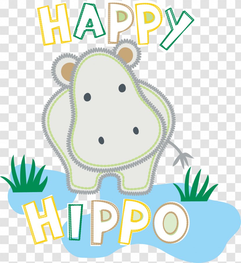 Hippopotamus Poster Illustration - Cartoon - Vector Cute Hippo Transparent PNG