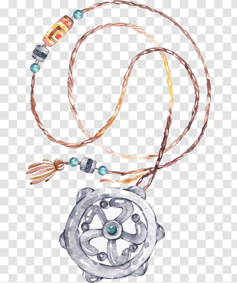 Necklace Watercolor Painting Jewellery - Cartoon Transparent PNG