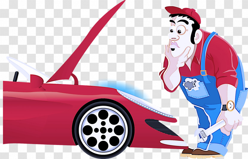 Red Cartoon Vehicle Vehicle Door Car Transparent PNG