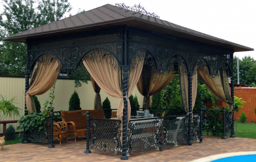 Gazebo Table Roof Garden Landscape Design - Veranda Transparent PNG