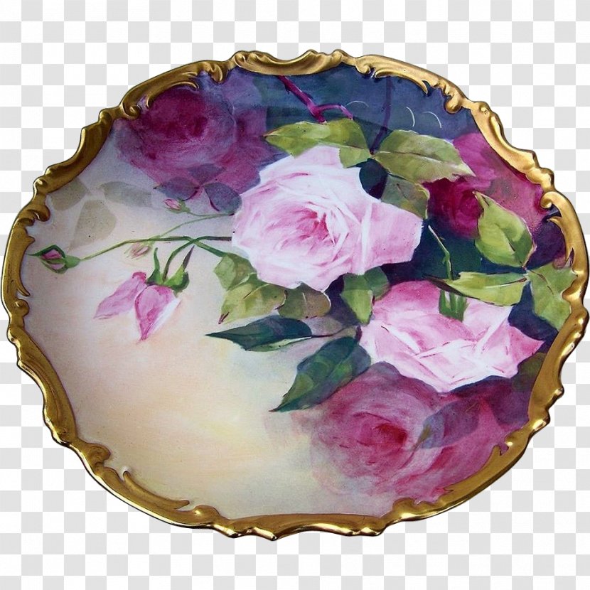 Tableware Centifolia Roses Platter Garden Rosaceae - Hand-painted Transparent PNG