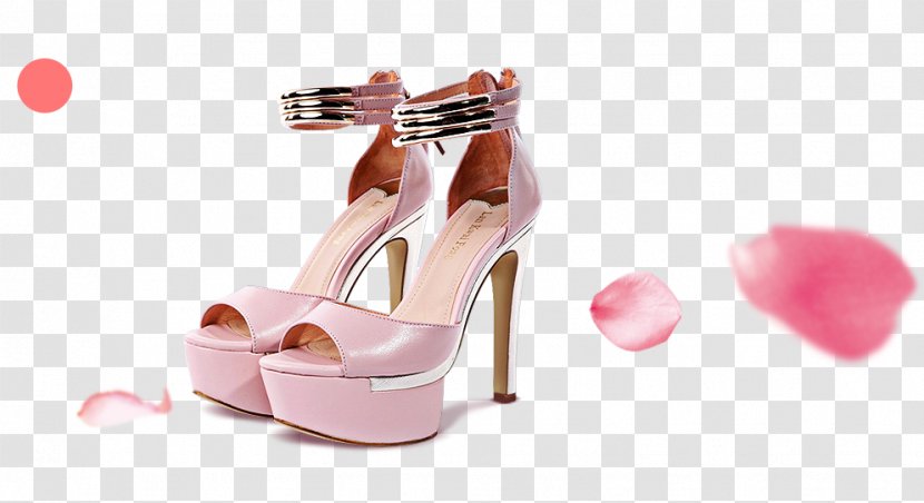 High-heeled Footwear Pink Sandal Shoe - Tree - Ms. Heels Petals Transparent PNG