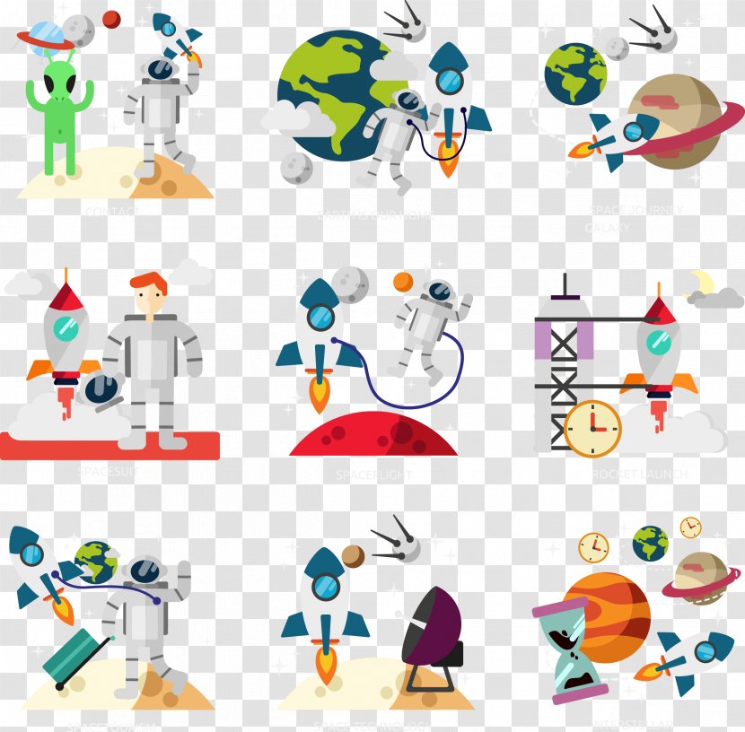 Space Exploration Outer Clip Art - Technology - Vector Hand-painted Of Transparent PNG