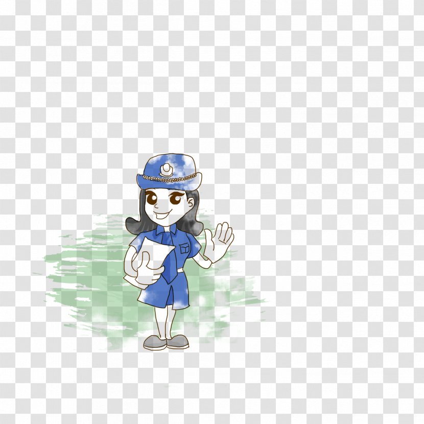 Cartoon Drawing Illustration - Police - Cute Female Traffic Hand Transparent PNG