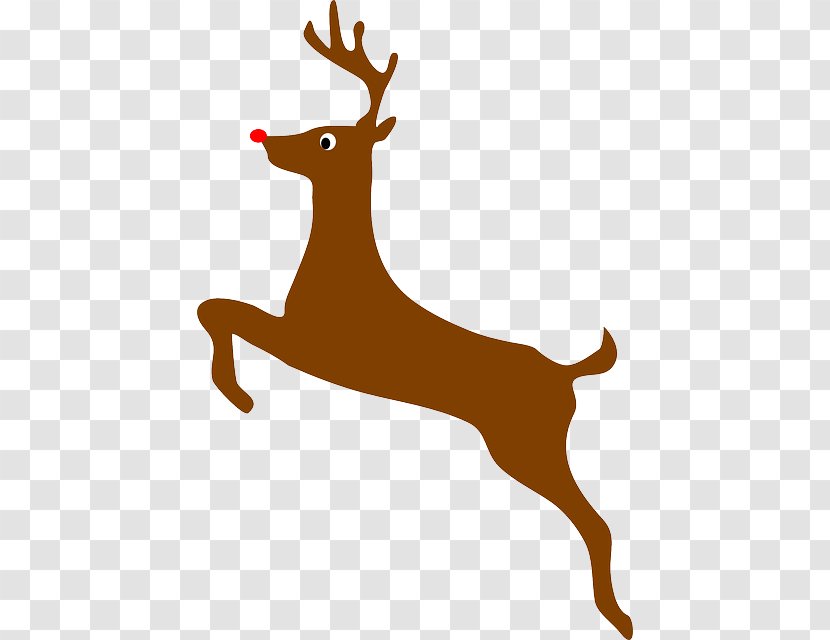 Rudolph Reindeer Santa Claus Clip Art - Coloring Book - Flying Deer Transparent PNG