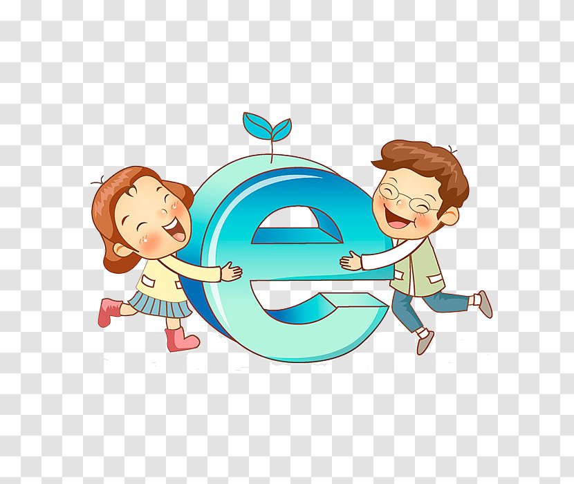 Letter Cartoon - Holding The E Transparent PNG