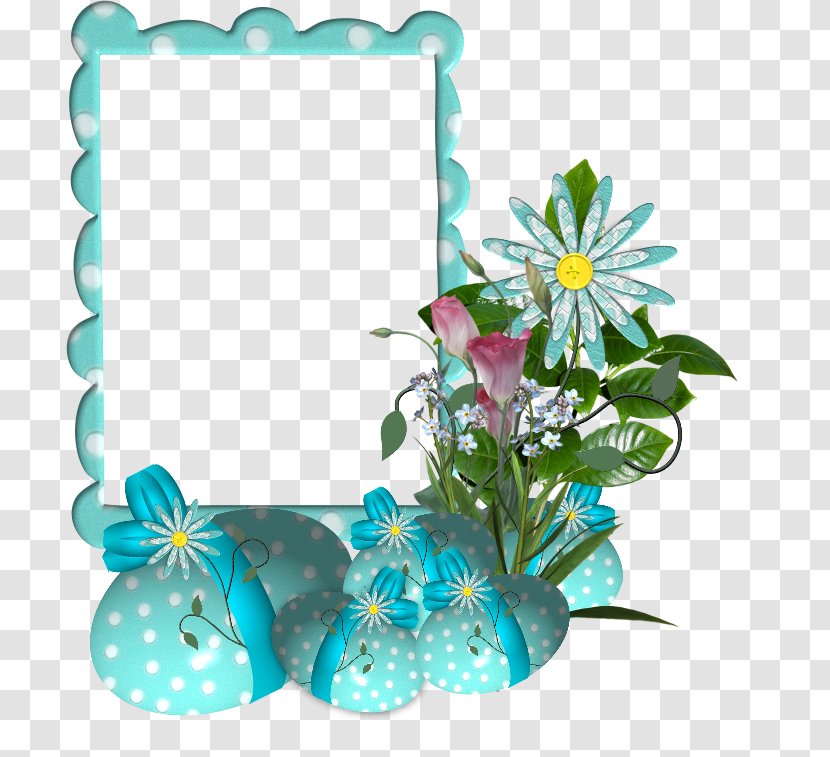 Easter Egg Scrapbooking - Turquoise - Spring Flower Decoration Transparent PNG