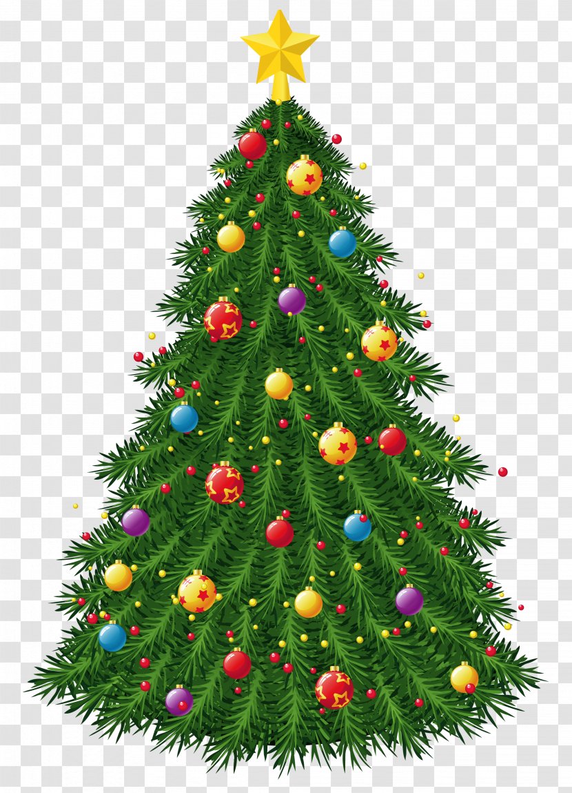 Christmas Tree Ornament Decoration - Conifer - Transparent With Ornaments Picture Transparent PNG