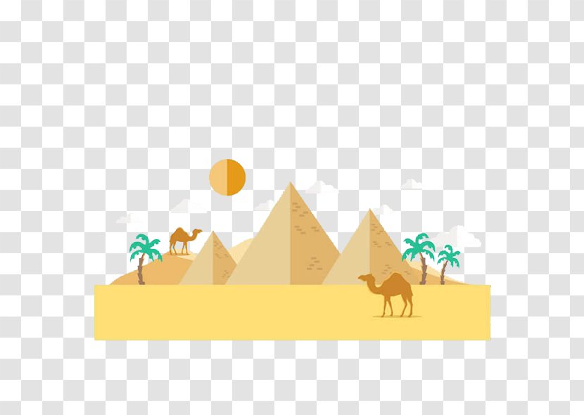 Egyptian Pyramids Ancient Egypt Temple - Desert Camel Transparent PNG