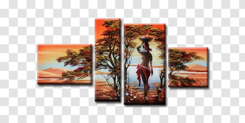 Oil Painting Canvas Africa Art Transparent PNG