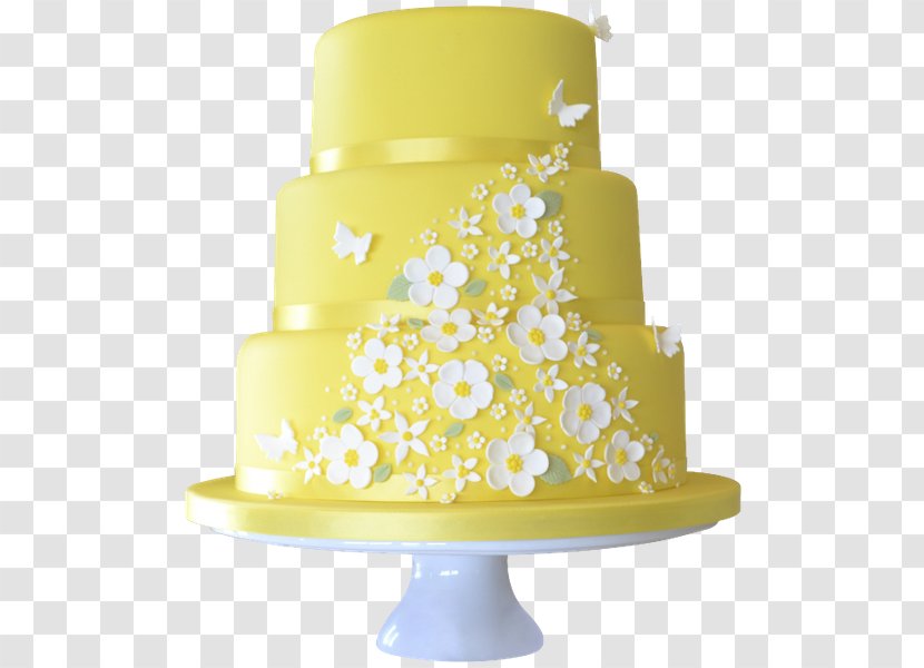 Wedding Cake Birthday Yellow - Sugar Paste Transparent PNG