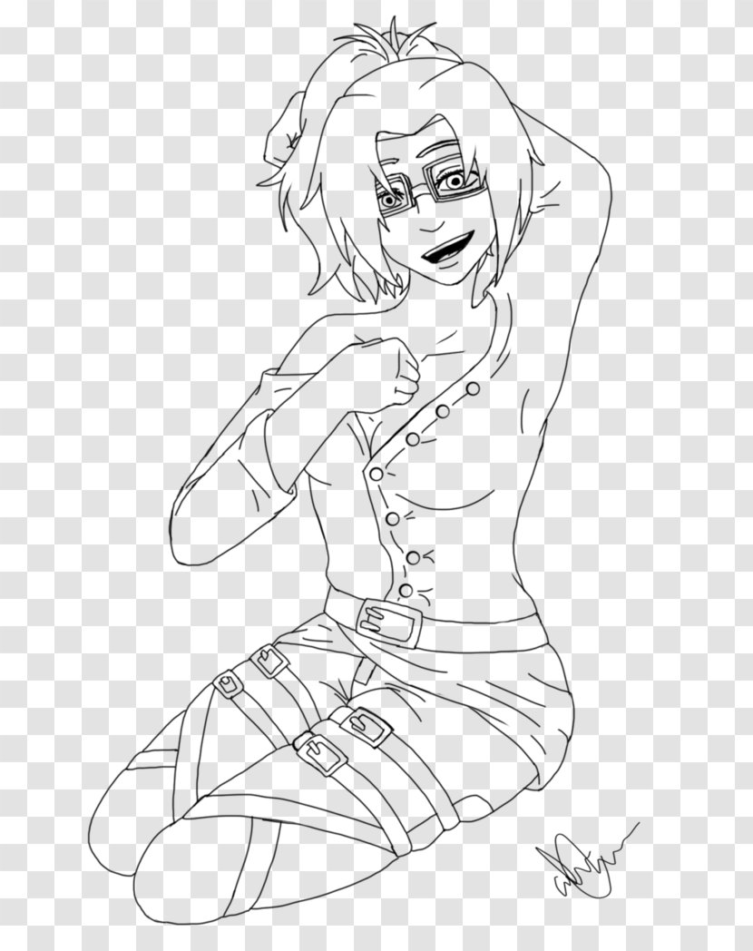 Finger Drawing Line Art Sketch - Flower - Hanji Transparent PNG