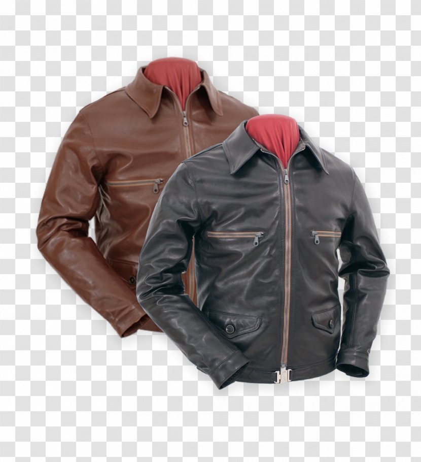 Leather Jacket Flight Outerwear Pocket - Sleeve Transparent PNG