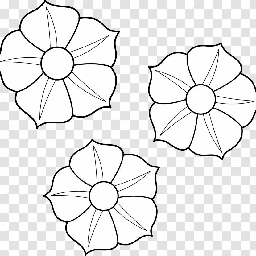 Drawing Line Art Coloring Book - Floral Design - Flower Transparent PNG