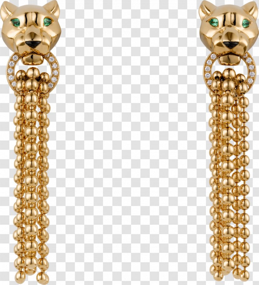Earring Cartier Watch Jewellery Gold - Body Jewelry - Chain Transparent PNG