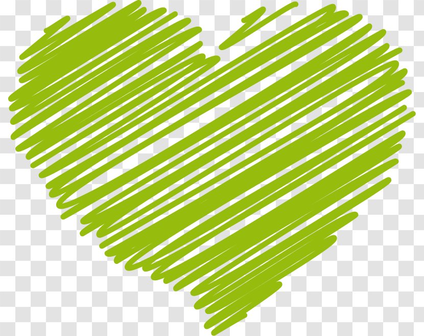 Green Lines Painted Heart - Leaf Transparent PNG