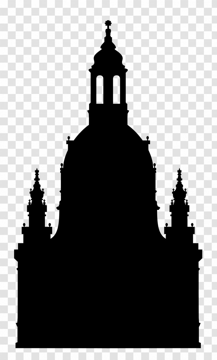 Dresden Frauenkirche Semperoper, Zwinger Building Landmark - Monochrome Photography Transparent PNG