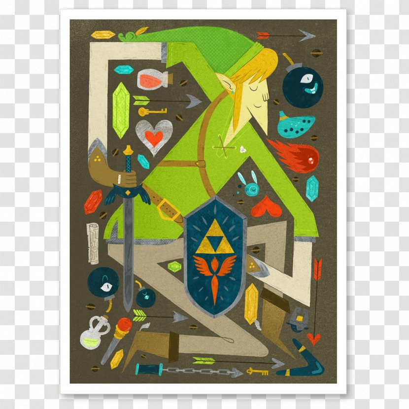 Modern Art Zelda Dungeon Work Of Rectangle - Flower - Heart Transparent PNG