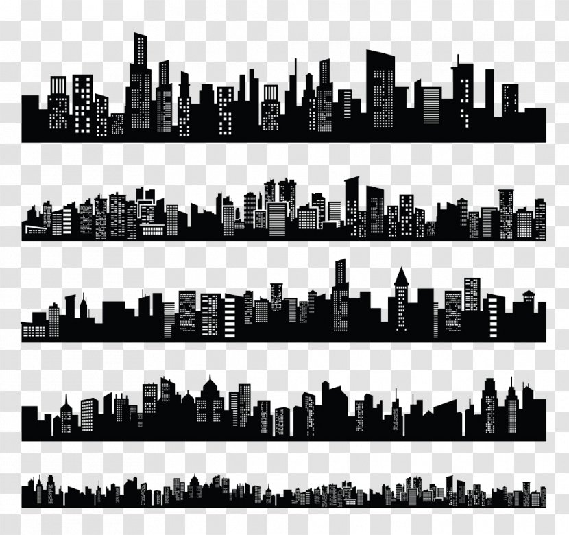 Cities: Skylines City Illustration - Monochrome Photography - Black Building Transparent PNG