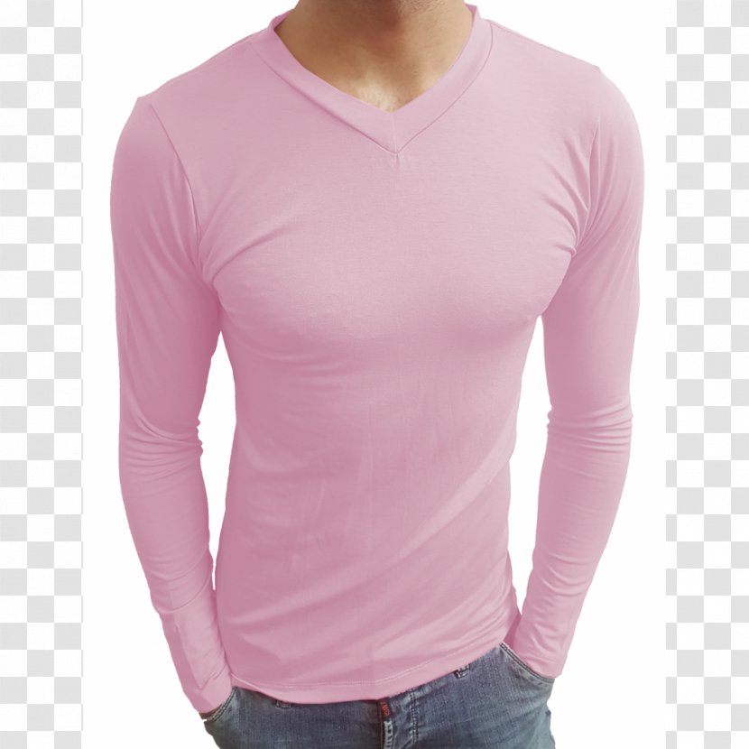 T-shirt Sleeve Pink Collar - Long Sleeved T Shirt Transparent PNG