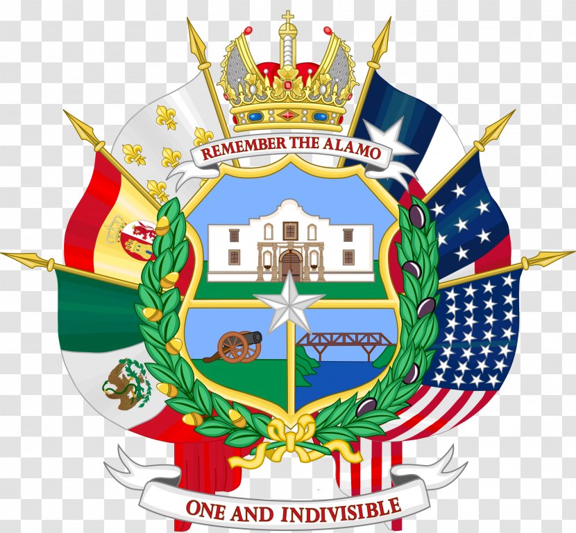 The Alamo Seal Of Texas Flag Six Flags Over Republic - Badge - Symbol Transparent PNG