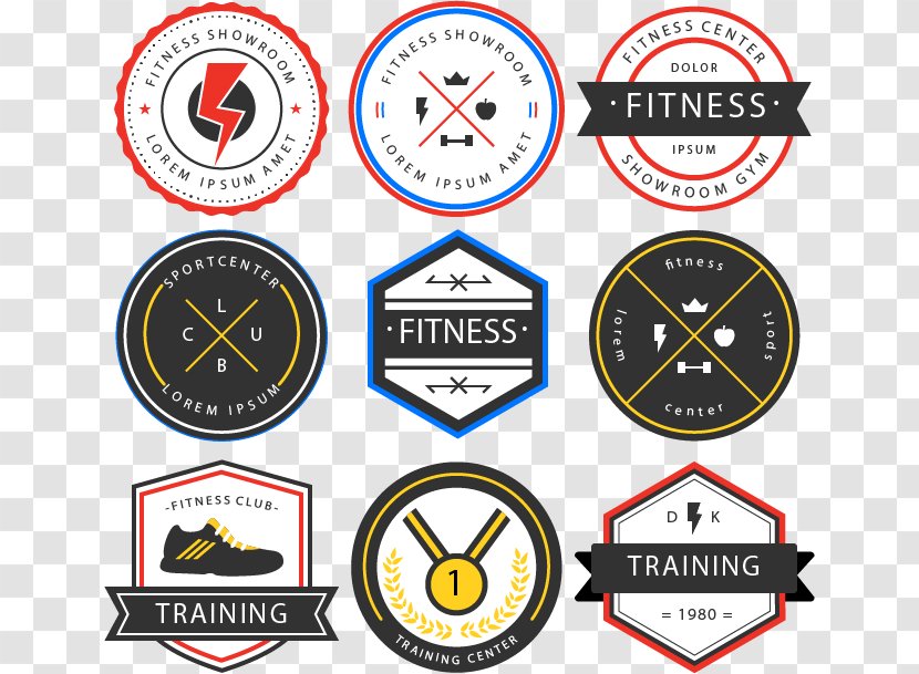 Euclidean Vector Physical Fitness Badge - Logo - 9 Health Club Label Transparent PNG