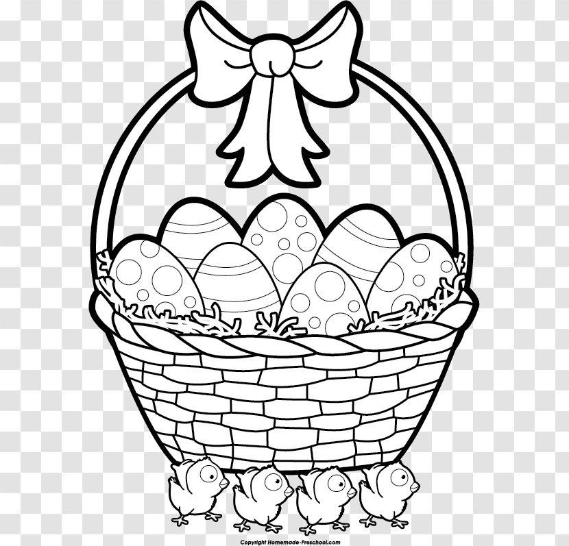 Easter Bunny Egg Basket Clip Art - Flower - Clipart Transparent PNG