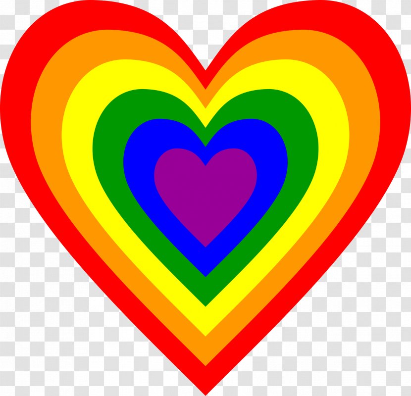Rainbow Flag Heart Clip Art - Silhouette - Rainbows Transparent PNG