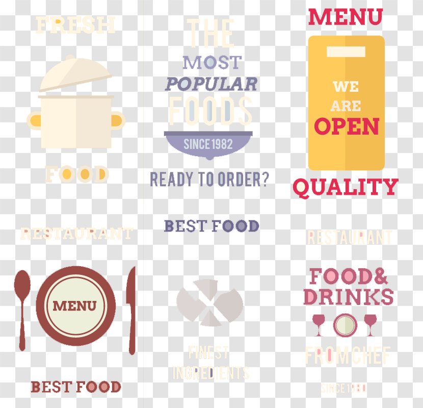 Fast Food Restaurant Poster Menu - 6 Flat Design Vector Material Transparent PNG