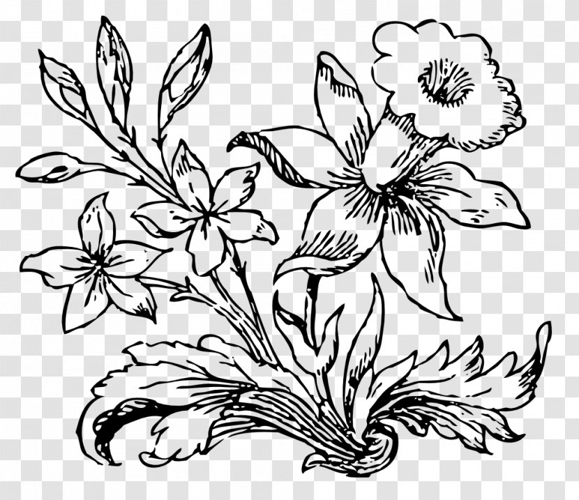 Flower Black And White Desktop Wallpaper Clip Art - Monochrome Photography - Drawing Transparent PNG