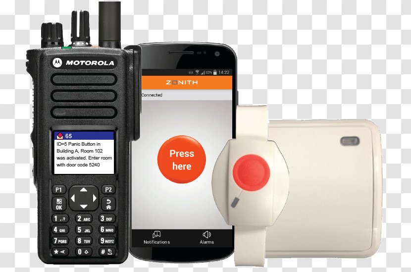 Two-way Radio MOTOTRBO Motorola Solutions Ultra High Frequency - Communication - Panic Button Transparent PNG