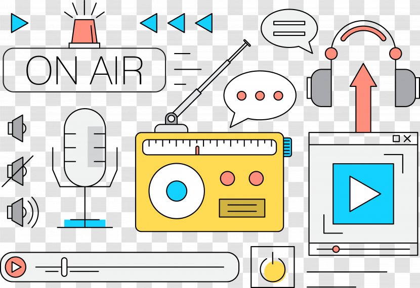 Icon Design - User Interface - Radio Player Material Transparent PNG