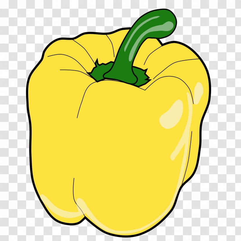 Bell Pepper Vegetable Yellow Food Clip Art - Black Transparent PNG