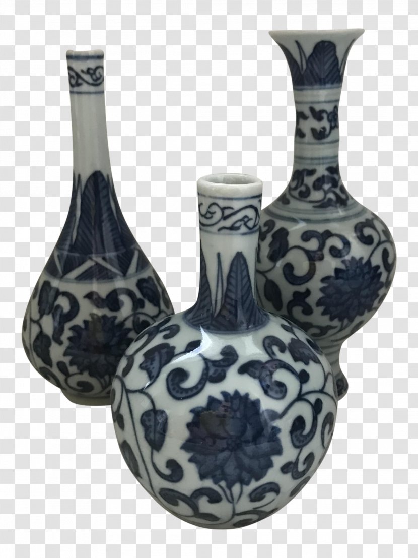 Vase Blue And White Pottery Ceramic Porcelain - Barware Transparent PNG