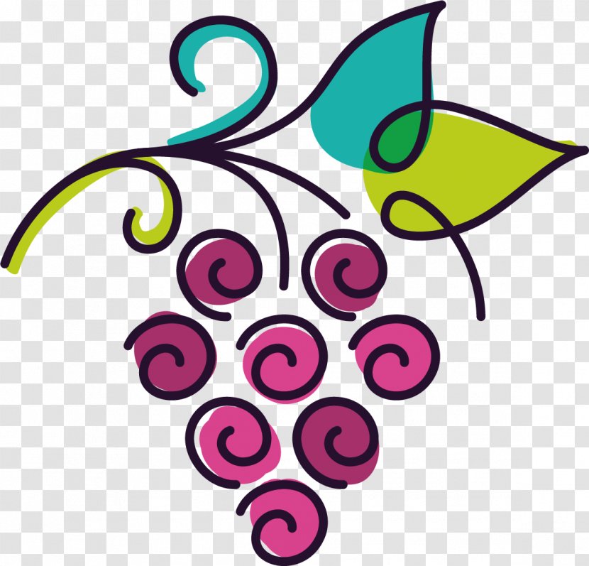 Wine Common Grape Vine Illustration - Photography - Grapes Hand-painted Decorative Painting Transparent PNG