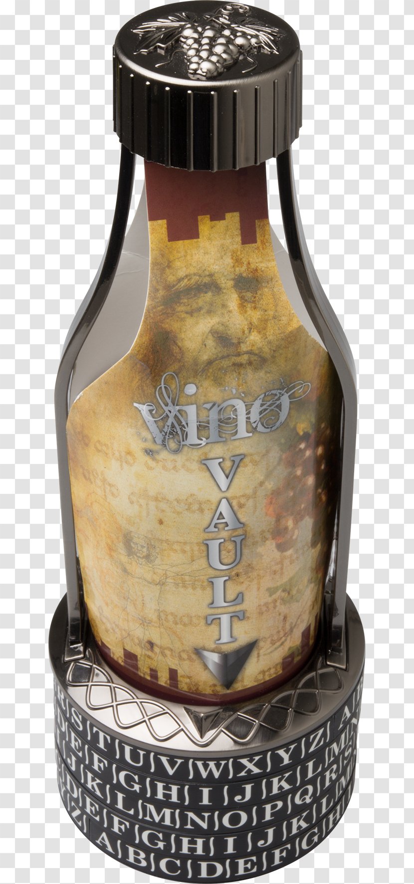 Vino Vault Wine (Red) Bottle Puzzle Brain Teaser Pod Cryptex Gift Transparent PNG