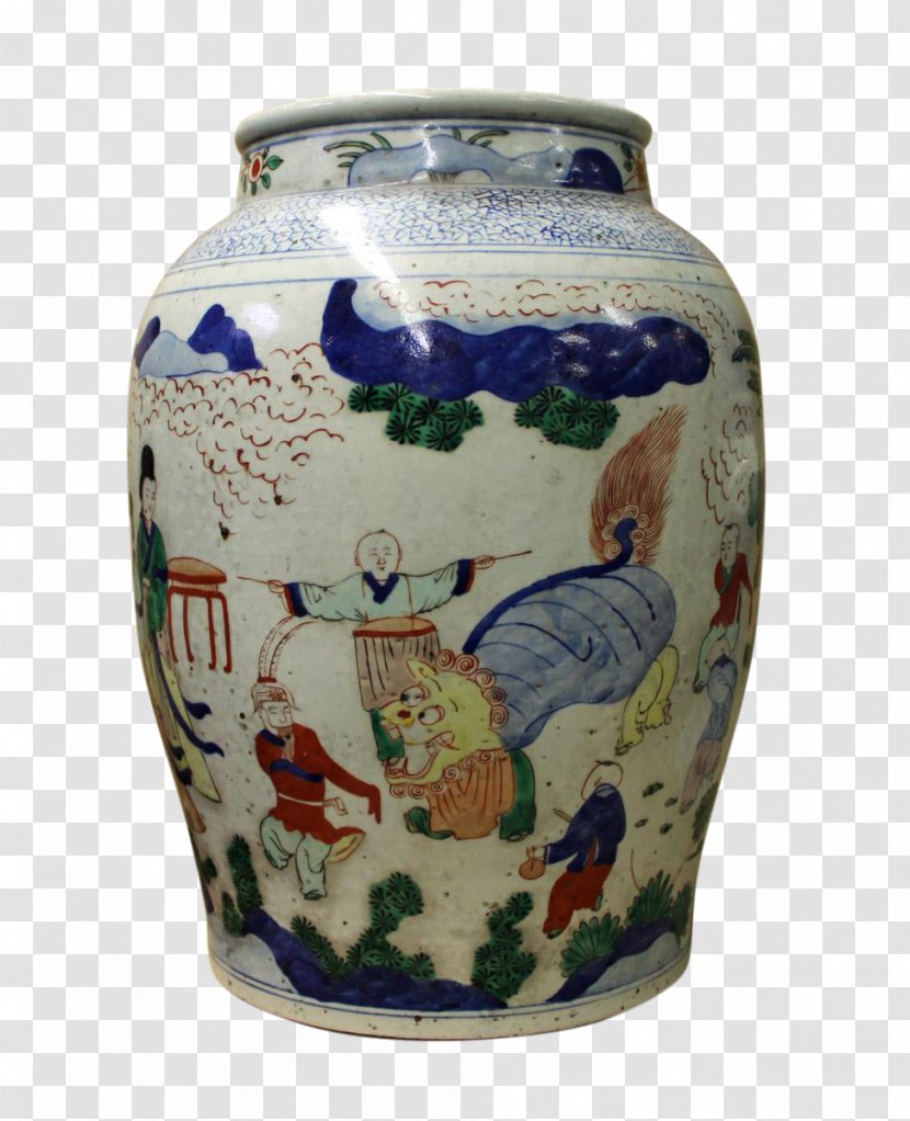 Blue And White Pottery Vase Chinese Ceramics - Foo Dog - Porcelain Transparent PNG