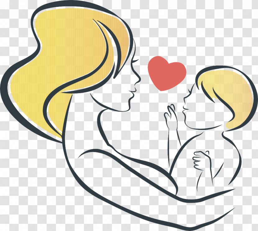 Mother's Day Maternal Bond Illustration - Heart -painted Transparent PNG