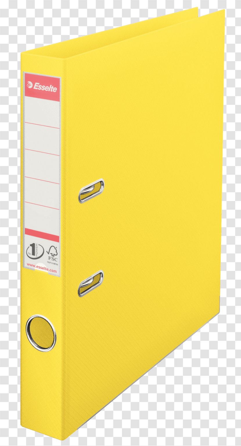 Ring Binder Esselte No.1 Power Plus Smalordner No1 PP A4 Leitz GmbH & Co KG - File Folders - Yellow Transparent PNG