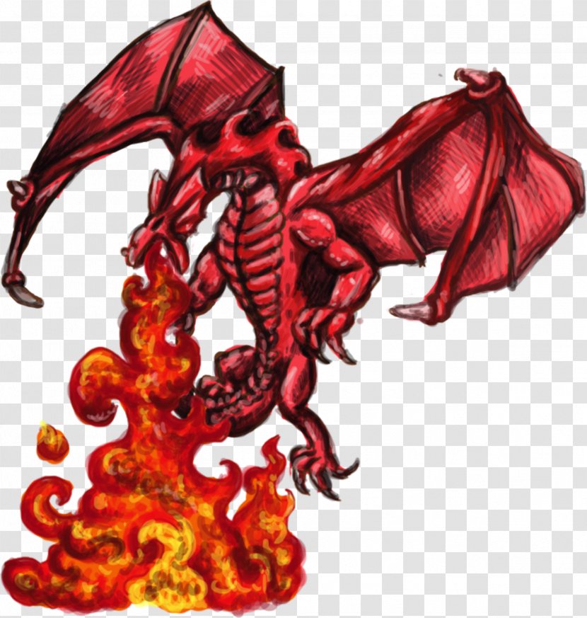 Dragon Fire Breathing Drawing - Demon - Mist Transparent PNG