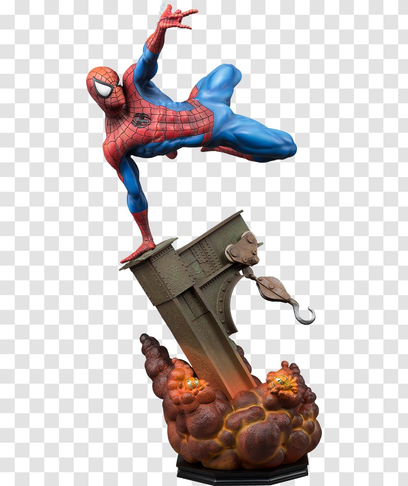 Spider-Man Sideshow Collectibles Statue Sculpture Marvel Comics - Amazing Spiderman - Spider-man Transparent PNG