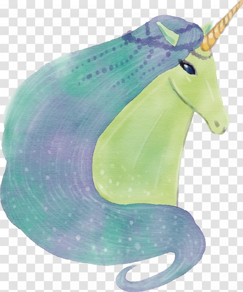 Watercolor Painting Unicorn Euclidean Vector - Hand Painted Transparent PNG