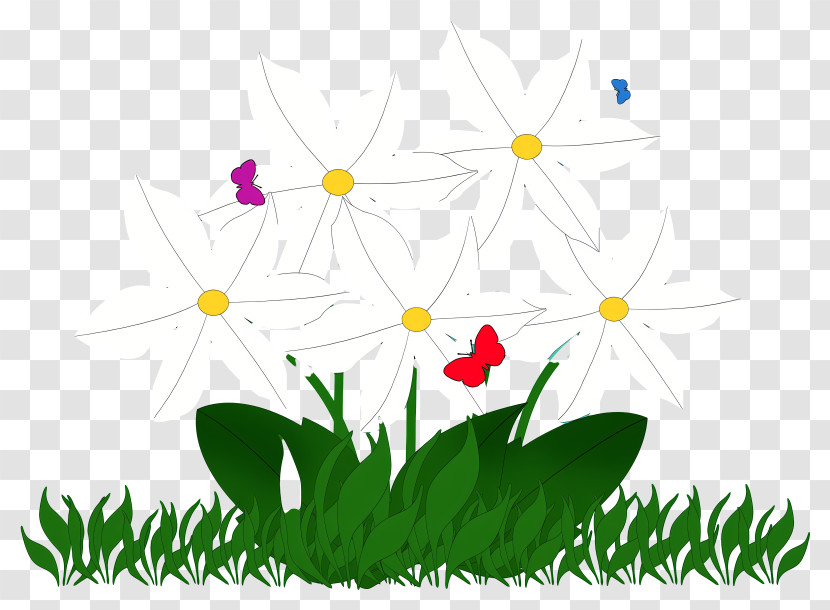 Flowers - White Flowers With Butterflies Transparent PNG