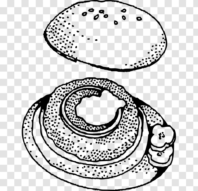 Black And White Hamburger Drawing Clip Art - Head - Vector Transparent PNG