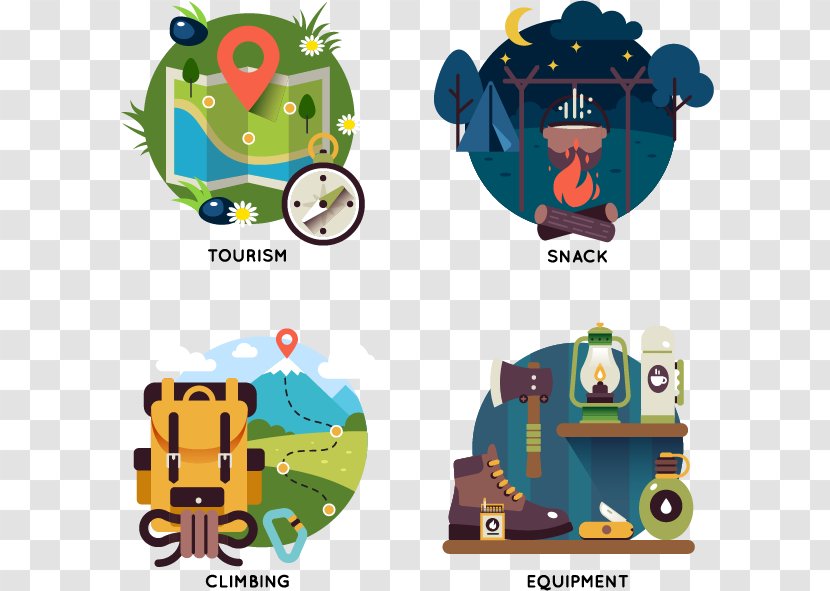 Camping Photography Illustration - Royaltyfree - Vector Flat Travel Theme Icon Material Transparent PNG