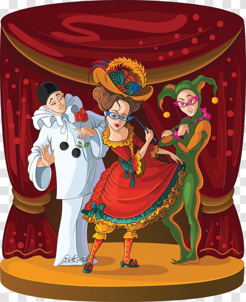 Harlequin Clown Pierrot Theatre - Stock Photography Transparent PNG