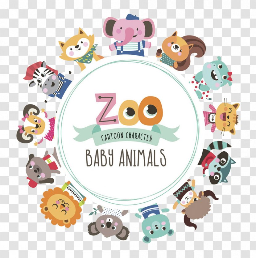 Cartoon Birthday Illustration - Zoo Vector Material Transparent PNG