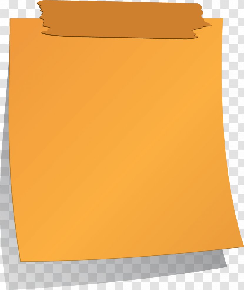 Paper Clip Art - Yellow - Sticky Notes Transparent PNG